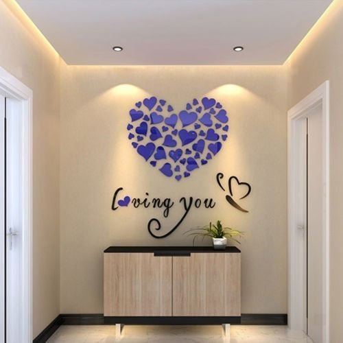 3D Wall Art Crystal Love Heart Wall Stickers Great Gift-Bohemian Brunch