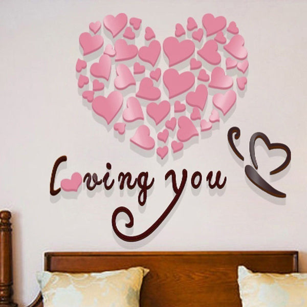 3D Wall Art Crystal Love Heart Wall Stickers Great Gift-Bohemian Brunch