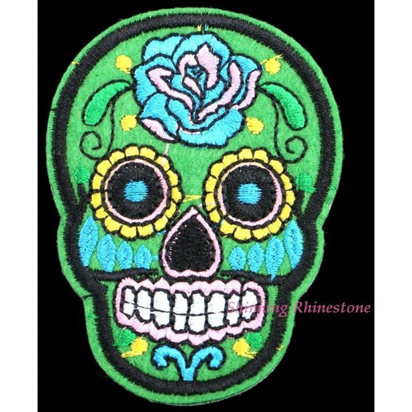 8pcs/Pack Mixed Skull Clothes Patch Fabric Badges DIY Embroidered Patches Iron On-Bohemian Brunch