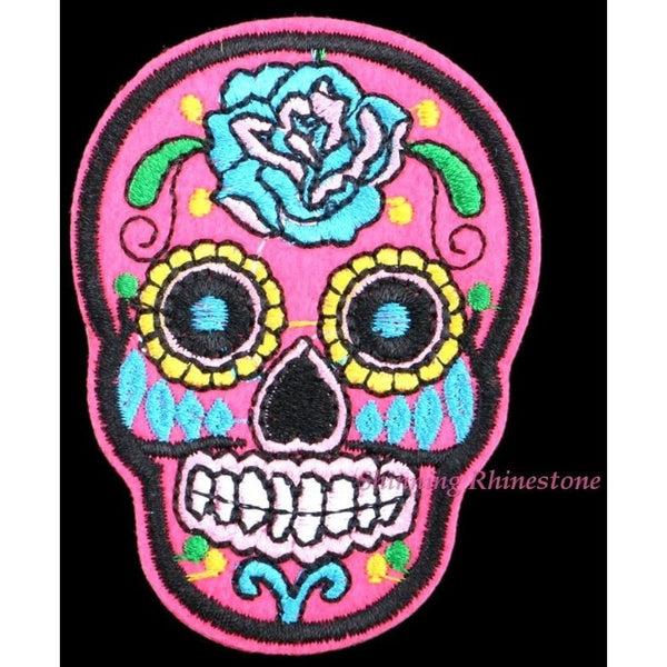 8pcs/Pack Mixed Skull Clothes Patch Fabric Badges DIY Embroidered Patches Iron On-Bohemian Brunch