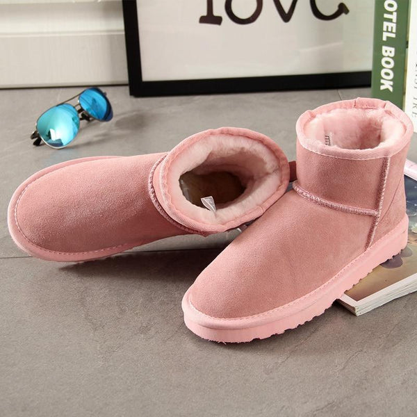 Ankle Ugg Style Boots Winter Slippers Genuine Cow Suede Boots-Bohemian Brunch