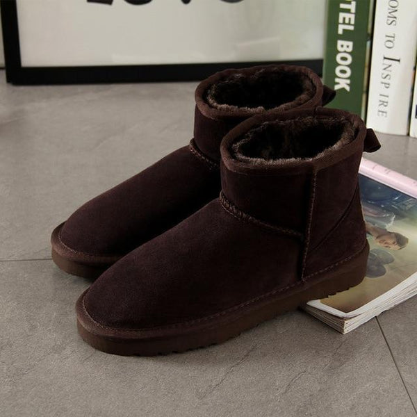 Ankle Ugg Style Boots Winter Slippers Genuine Cow Suede Boots-Bohemian Brunch