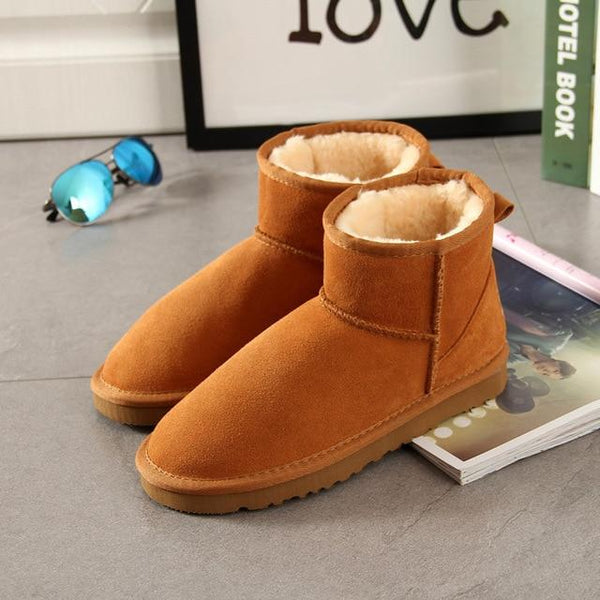 Ankle Ugg Style Boots Winter Slippers Genuine Cow Suede Boots-Bohemian Brunch