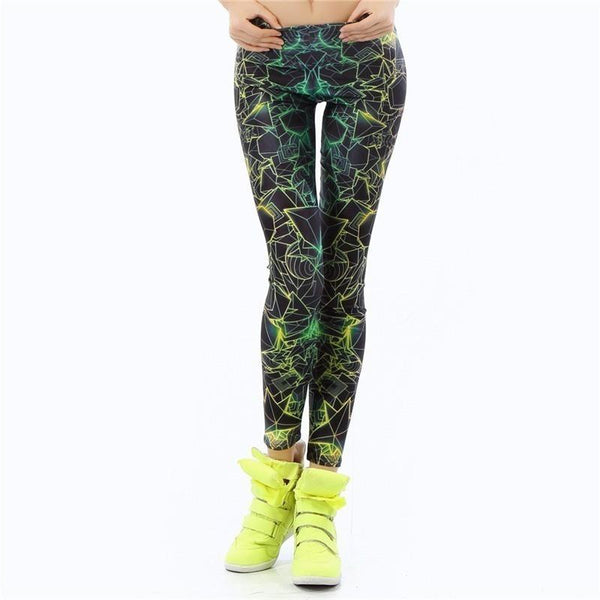 Black 3D Printed Women Fluoro Leggings Sportswear-Bohemian Brunch