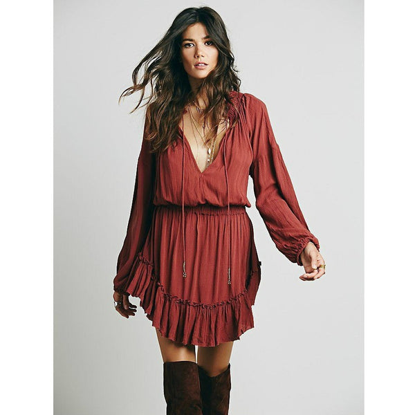 Bohemian Gypsy Style Boho Dress-Bohemian Brunch