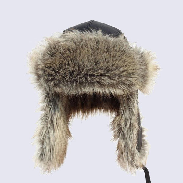 Bomber Boho Leather Hat Faux Fur Aviator Trapper Trooper Winter Cap-Bohemian Brunch