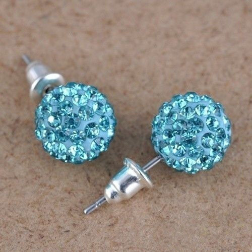 Crystal Ball Rhinestone Bling Earings 10mm-Bohemian Brunch