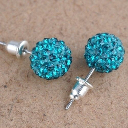 Crystal Ball Rhinestone Bling Earings 10mm-Bohemian Brunch