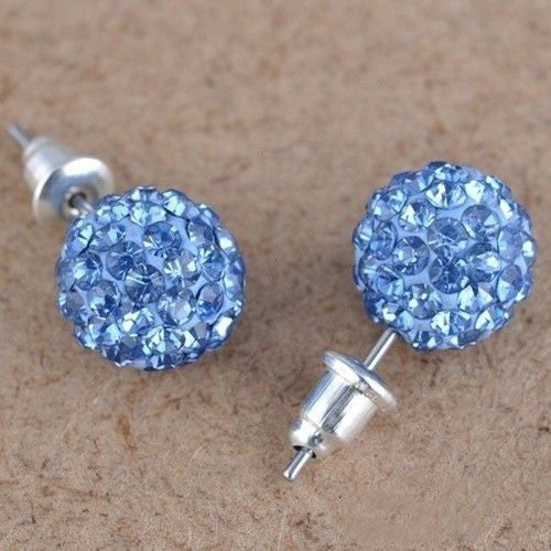 Crystal Ball Rhinestone Bling Earings 10mm-Bohemian Brunch