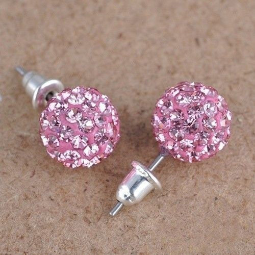 Crystal Ball Rhinestone Bling Earings 10mm-Bohemian Brunch