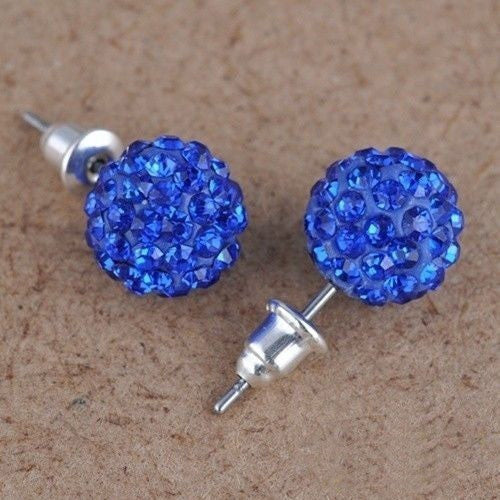 Crystal Ball Rhinestone Bling Earings 10mm-Bohemian Brunch