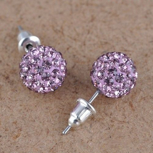 Crystal Ball Rhinestone Bling Earings 10mm-Bohemian Brunch