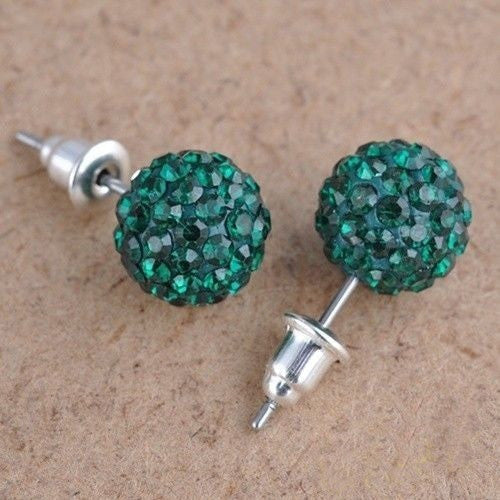 Crystal Ball Rhinestone Bling Earings 10mm-Bohemian Brunch