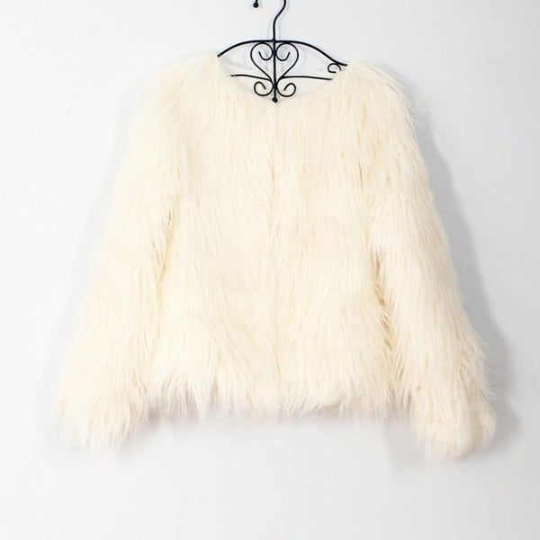 Fashion Faux Fur Coat Womens Fluffy Boho Style Winter Jacket-Bohemian Brunch