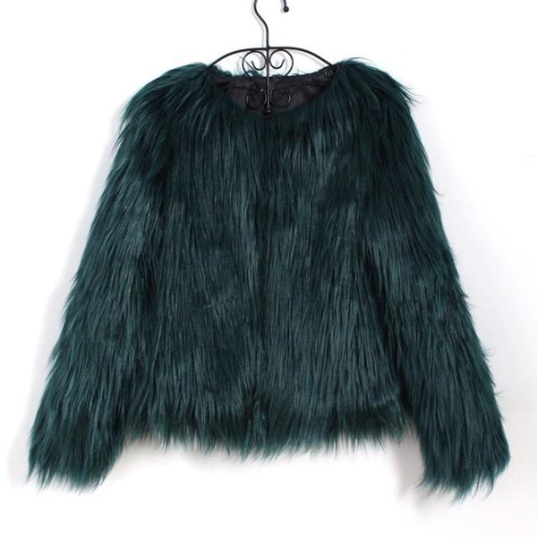 Fashion Faux Fur Coat Womens Fluffy Boho Style Winter Jacket-Bohemian Brunch