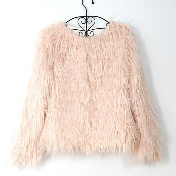 Fashion Faux Fur Coat Womens Fluffy Boho Style Winter Jacket-Bohemian Brunch