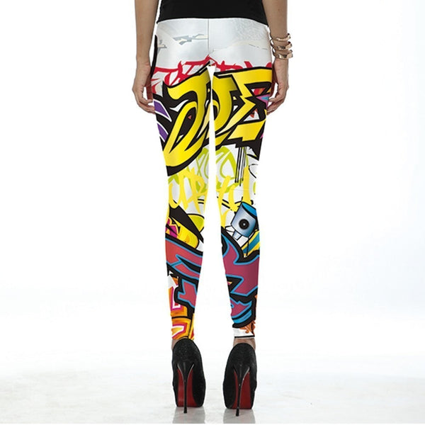 Grafitti Printed Womens Leggings Prints Rainbow Sportswear-Bohemian Brunch