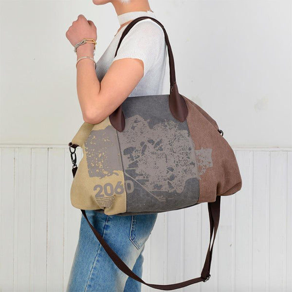 Hobo Shoulder Large Canvas Messenger Bag-Bohemian Brunch