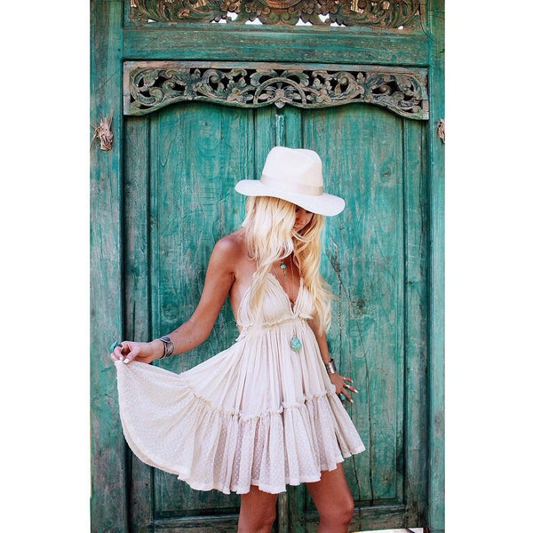 Holiday Beach Fun Boho Lace Playful Dress-Bohemian Brunch