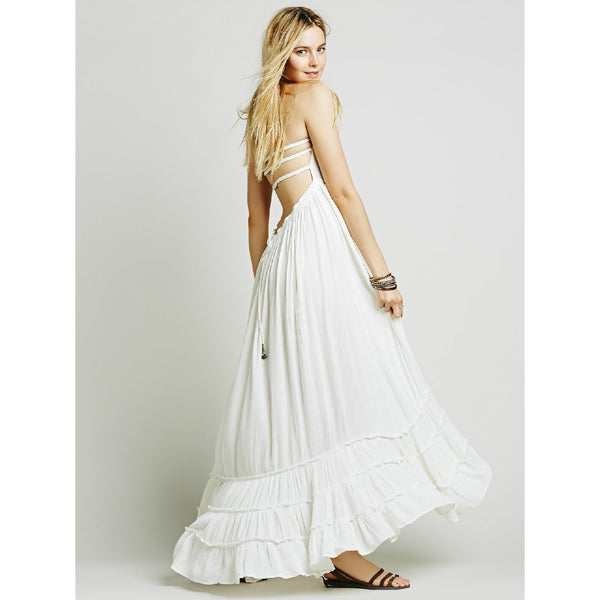 Holiday Summer Maxi Cotton Gypsy Traveller Dress-Bohemian Brunch