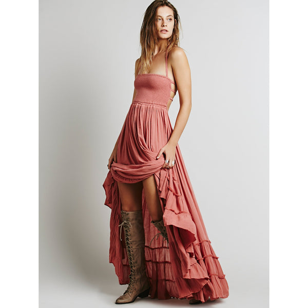 Holiday Summer Maxi Cotton Gypsy Traveller Dress-Bohemian Brunch