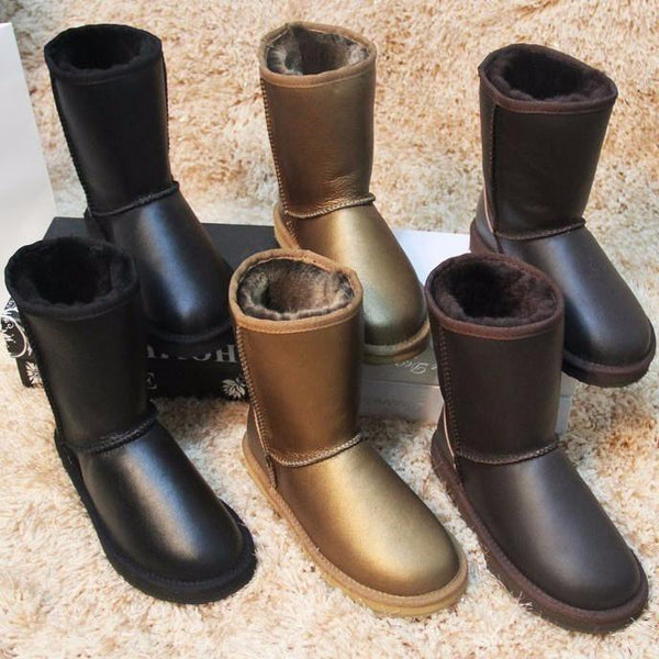 NEW Winter Glam Sheepskin Leather Ugg Style Boots-Bohemian Brunch