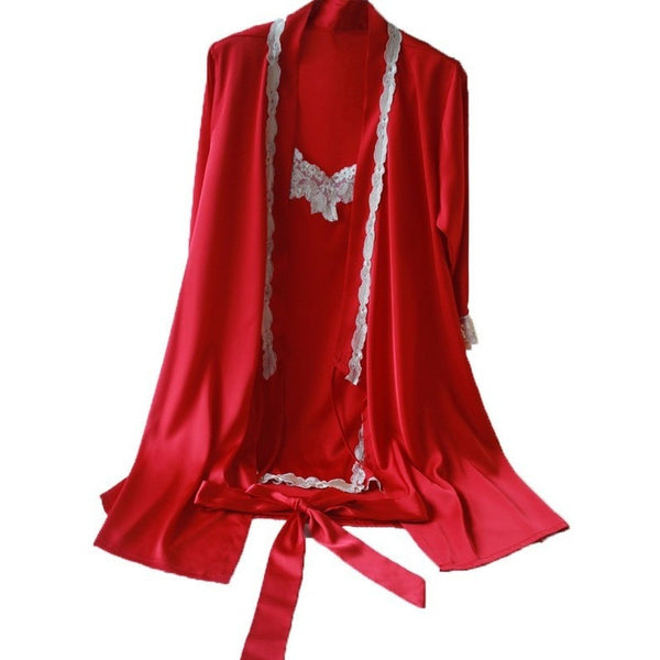 Red Ruby Robe Dressing Gown Set Travel Gift-Bohemian Brunch