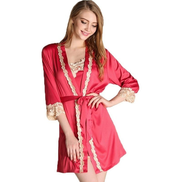 Red Ruby Robe Dressing Gown Set Travel Gift-Bohemian Brunch