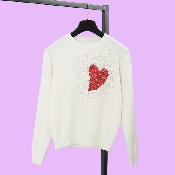 Star Celebrity Heart Flowers Sweet Sweater Winter Jumper-Bohemian Brunch