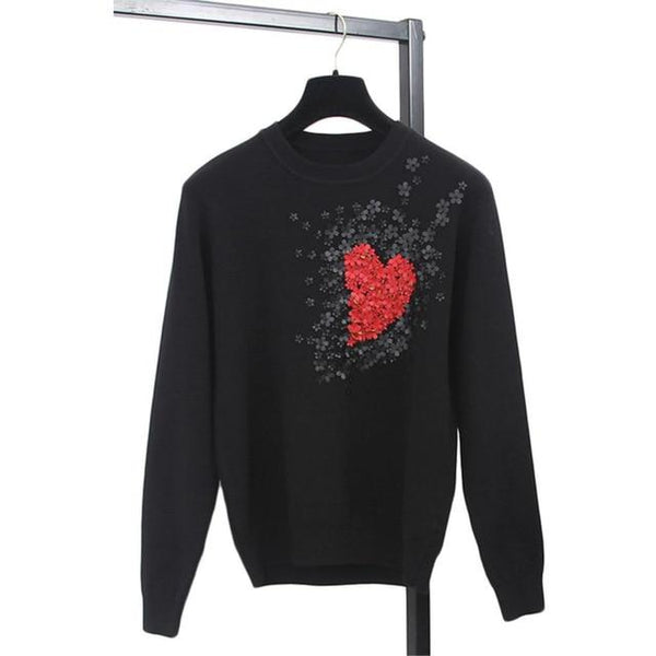 Star Celebrity Heart Flowers Sweet Sweater Winter Jumper-Bohemian Brunch