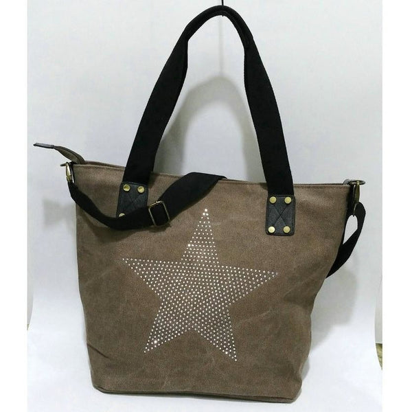 Star Studded Canvas Travel Handbag-Bohemian Brunch