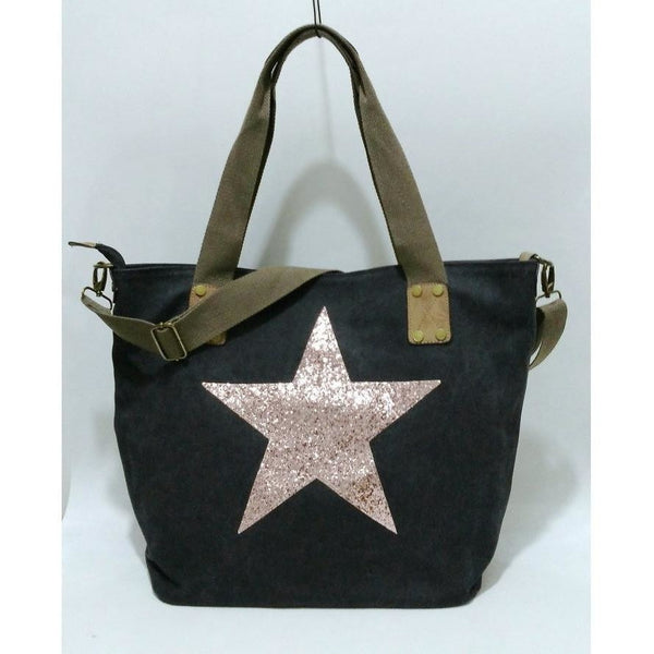 Star Studded Canvas Travel Handbag-Bohemian Brunch