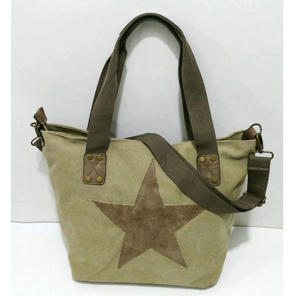 Star Studded Canvas Travel Handbag-Bohemian Brunch