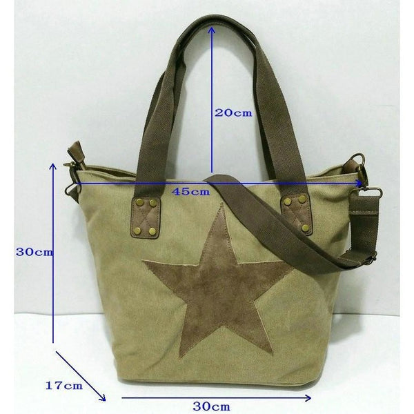 Star Studded Canvas Travel Handbag-Bohemian Brunch