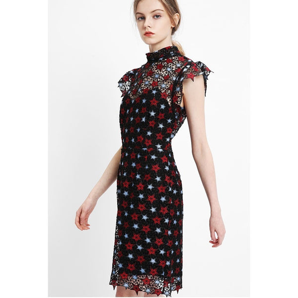 Stars Printed Lace Dress-Bohemian Brunch