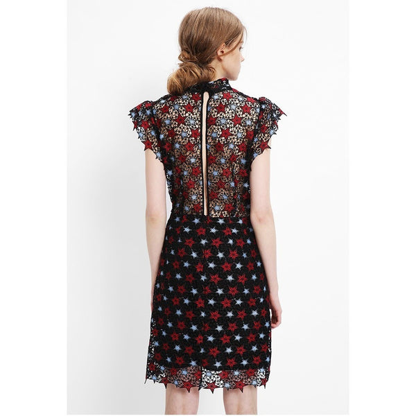 Stars Printed Lace Dress-Bohemian Brunch