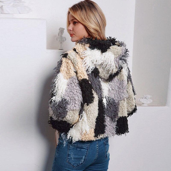 Streetwear Fashion Women Autumn Winter Faux Fur Hooded Jacket-Bohemian Brunch