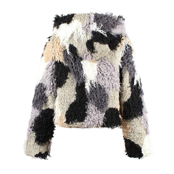 Streetwear Fashion Women Autumn Winter Faux Fur Hooded Jacket-Bohemian Brunch