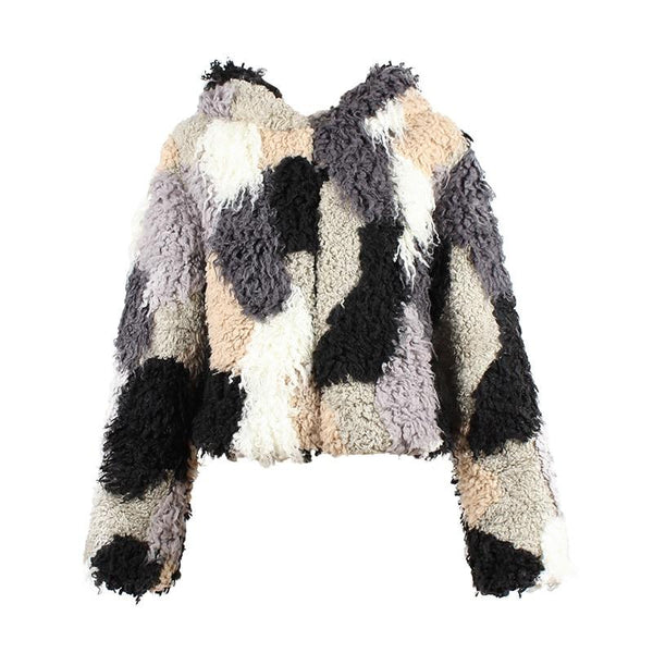 Streetwear Fashion Women Autumn Winter Faux Fur Hooded Jacket-Bohemian Brunch