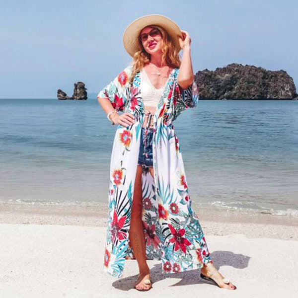 Summer Beach Wear Long Boho Cotton Kinomo-Bohemian Brunch