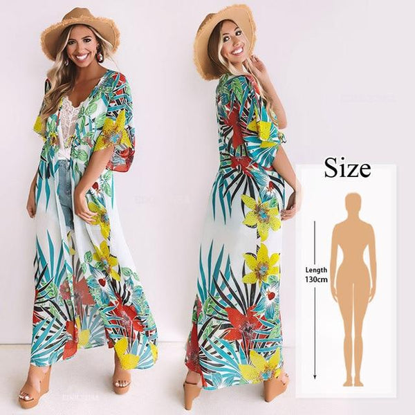 Summer Beach Wear Long Boho Cotton Kinomo-Bohemian Brunch