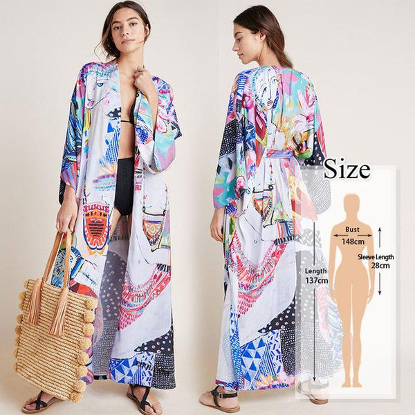 Summer Beach Wear Long Boho Cotton Kinomo-Bohemian Brunch