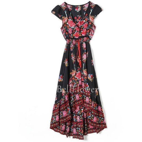 Summer Boho La La Print Dress-Bohemian Brunch