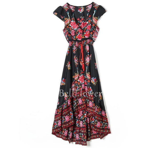 Summer Boho La La Print Dress-Bohemian Brunch