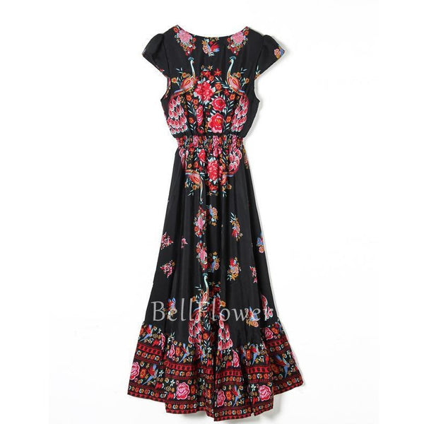 Summer Boho La La Print Dress-Bohemian Brunch