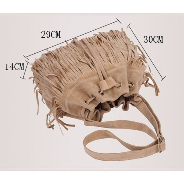 Summer Fringe Boho Bucket Bag-Bohemian Brunch