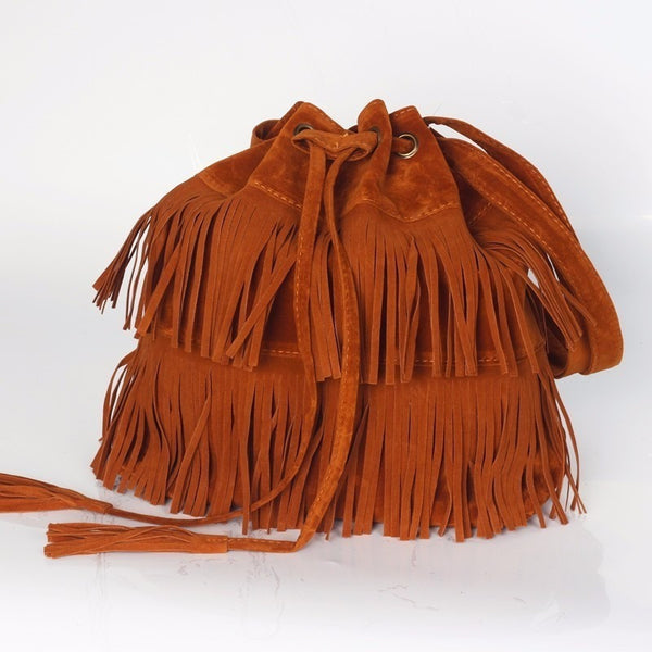 Summer Fringe Boho Bucket Bag-Bohemian Brunch