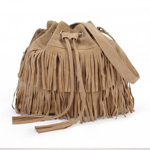 Summer Fringe Boho Bucket Bag-Bohemian Brunch