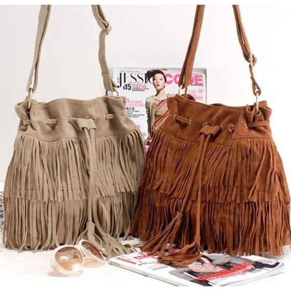 Summer Fringe Boho Bucket Bag-Bohemian Brunch