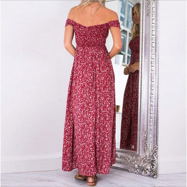 Terry Boho Floral Maxi Dress-Bohemian Brunch